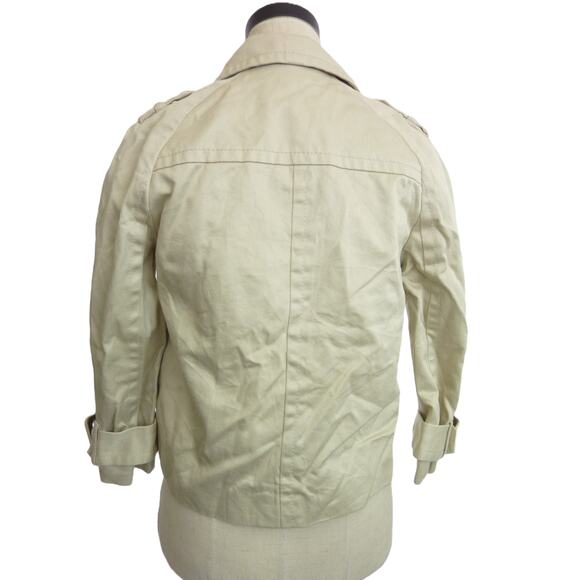 Banana Republic Beige Canvas Swing Jacket S Crop Trench - Picture 3 of 8